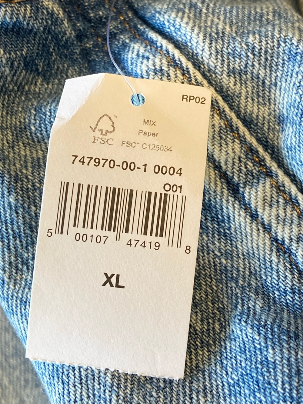 Gap Classic Denim Sherpa-Lined Trucker Jacket acid Wash Size XL unisex new - Picture 10 of 13